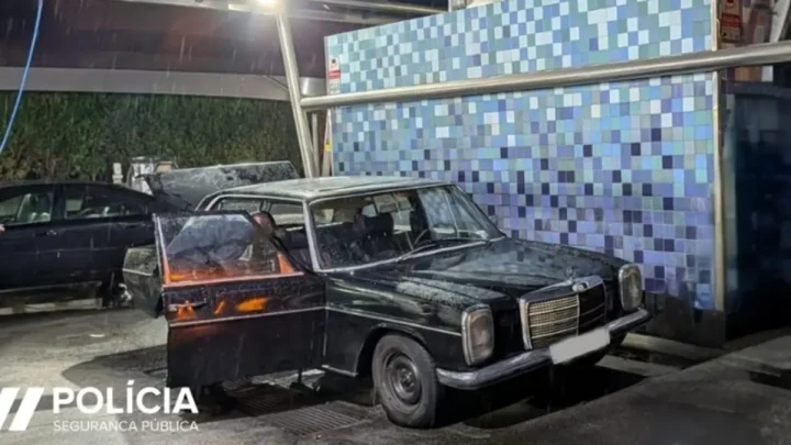PSP trava assalto a estação de lavagem na Maia feito com Mercedes clássico furtado