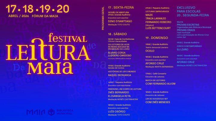 Festival de Leitura da Maia arranca esta sexta-feira com encontros, música e experiências literárias inesperadas