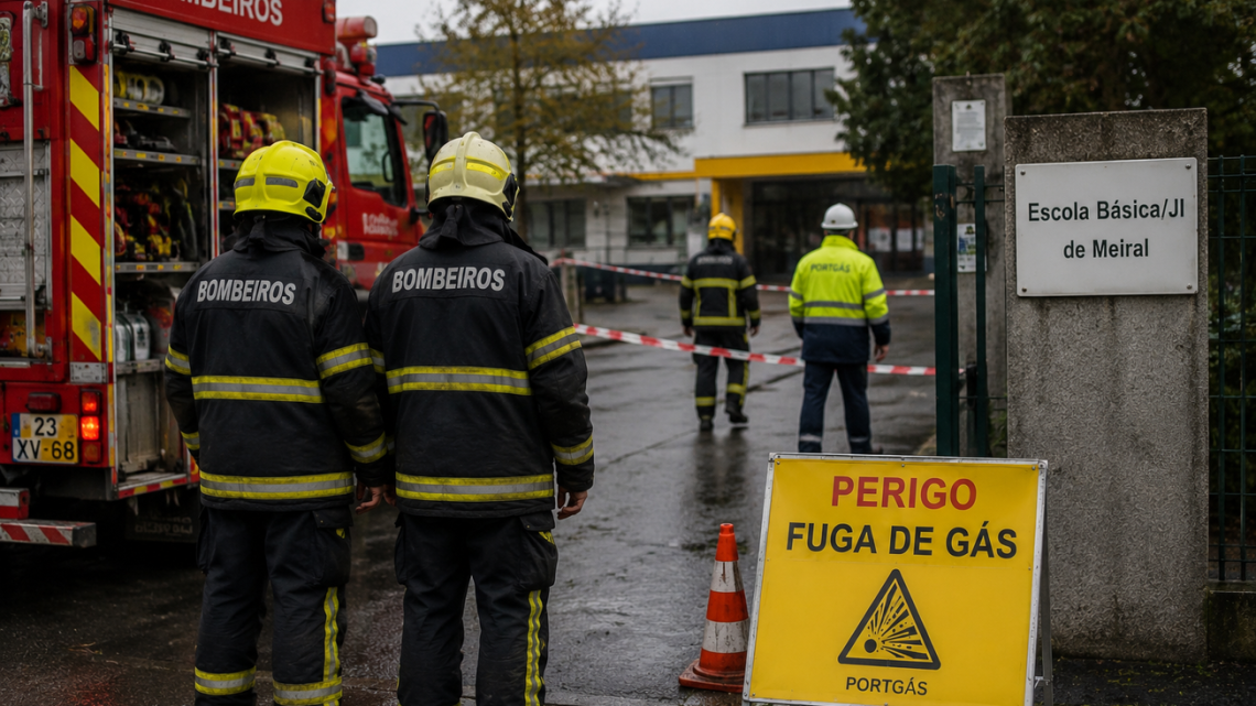 Fuga de gás leva à evacuação de escola em Gaia; situação resolvida sem feridos
